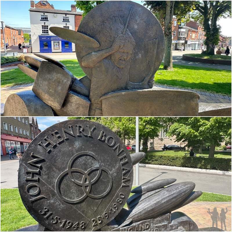 estatua de John Bonham grabados y simbolos